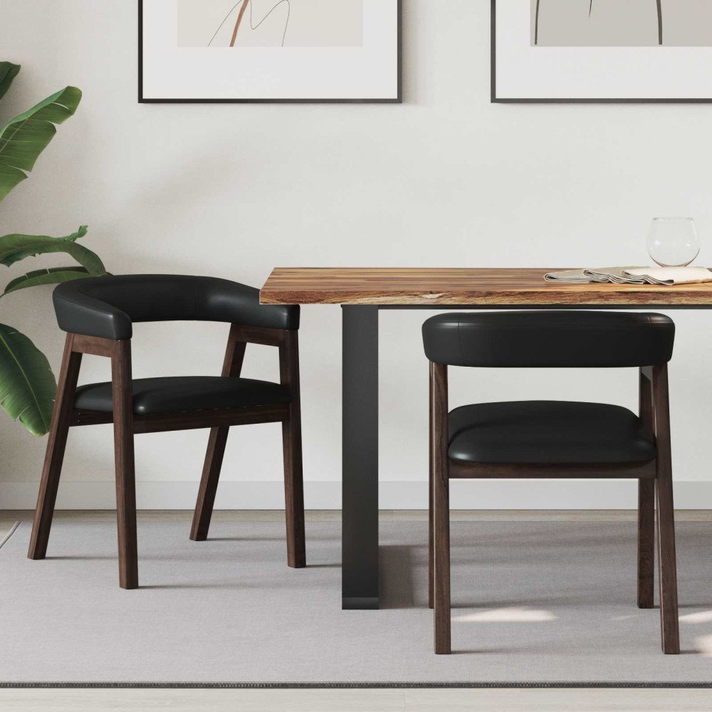 vidaXL Matstolar 2 pcs Ljusbrun 54 x 57 x 73 cm Massiv Gummiträ