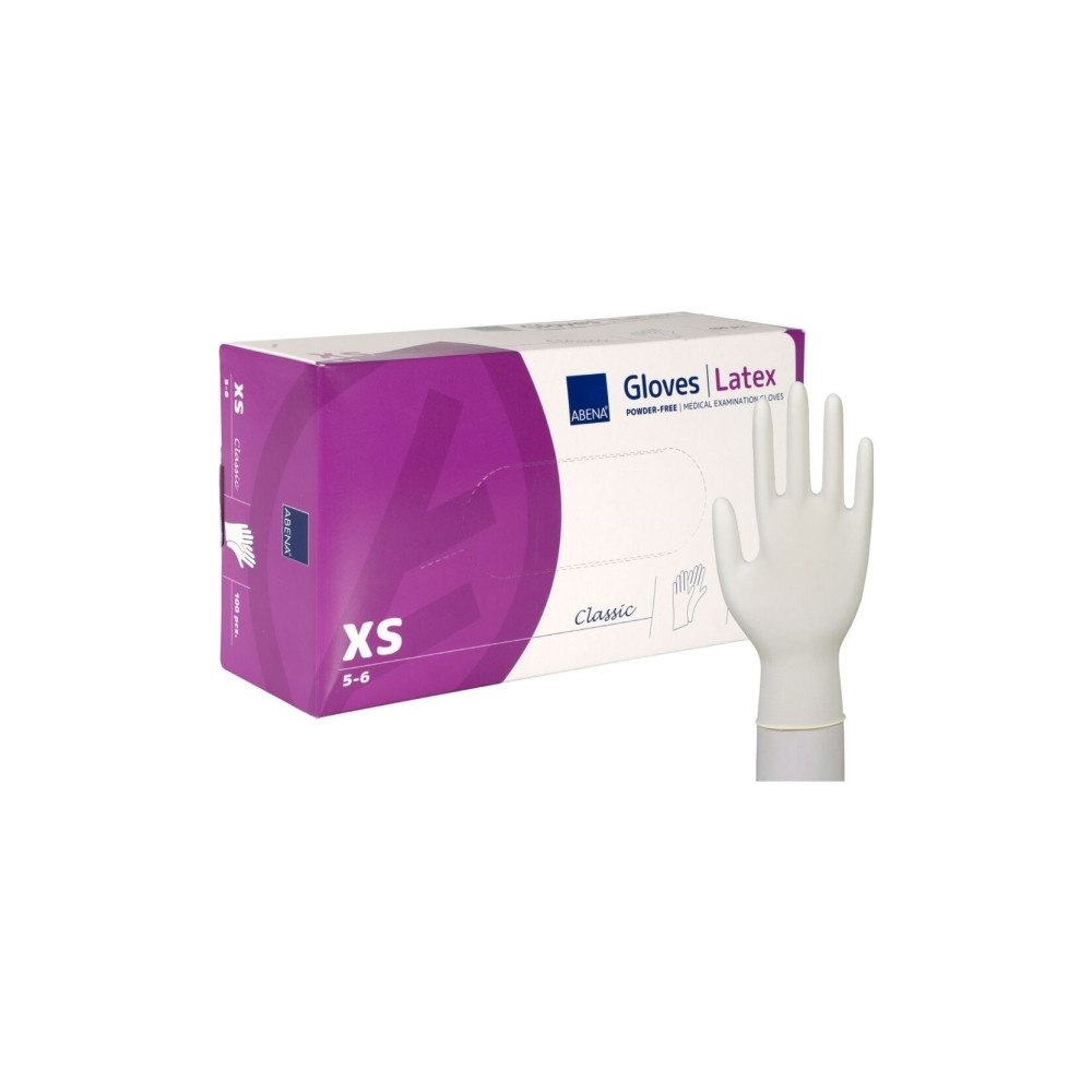 Abena Undersökningshandske, ABENA Classic, XS, natur, latex, puder...