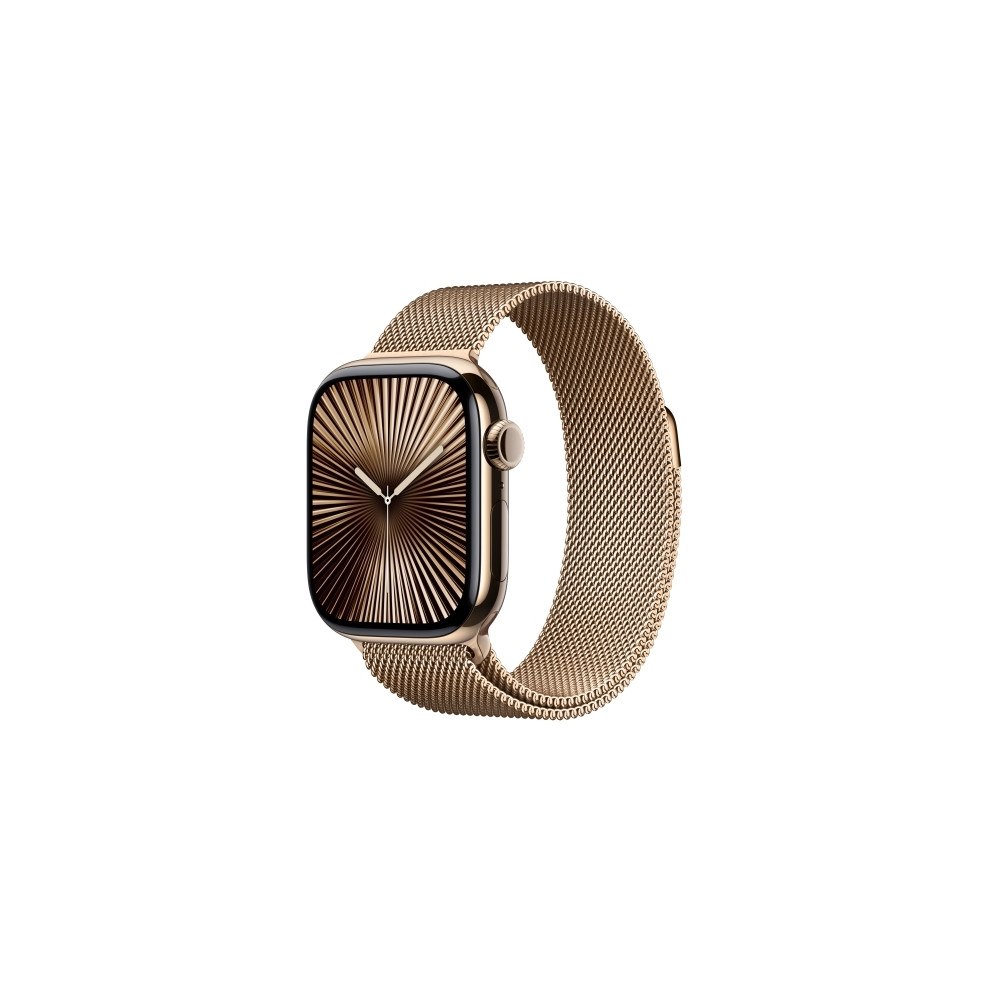 Apple Apple Watch Series 10 (GPS + Cellular) - guld titan - smart klocka med milanesisk loop - guld - 64 GB