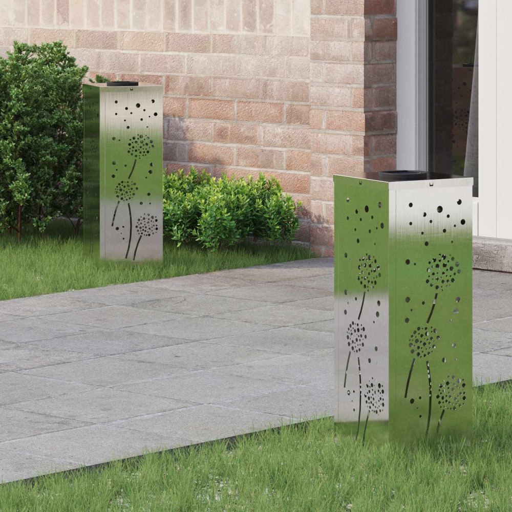 vidaXL Solar LED Stig Ljus 2 pcs Rostfritt stål Rostfritt stål