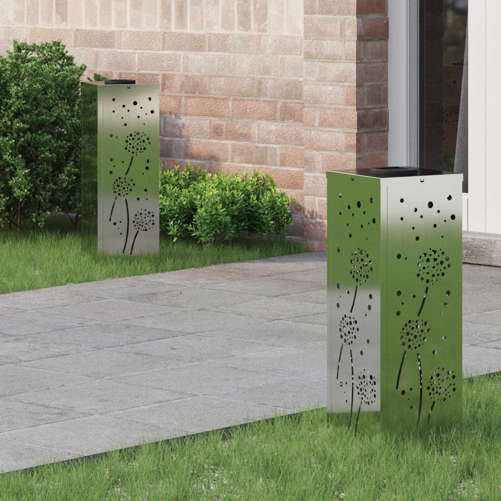 vidaXL Solar LED Stig Ljus 2 pcs Galvaniserad Galvaniserad