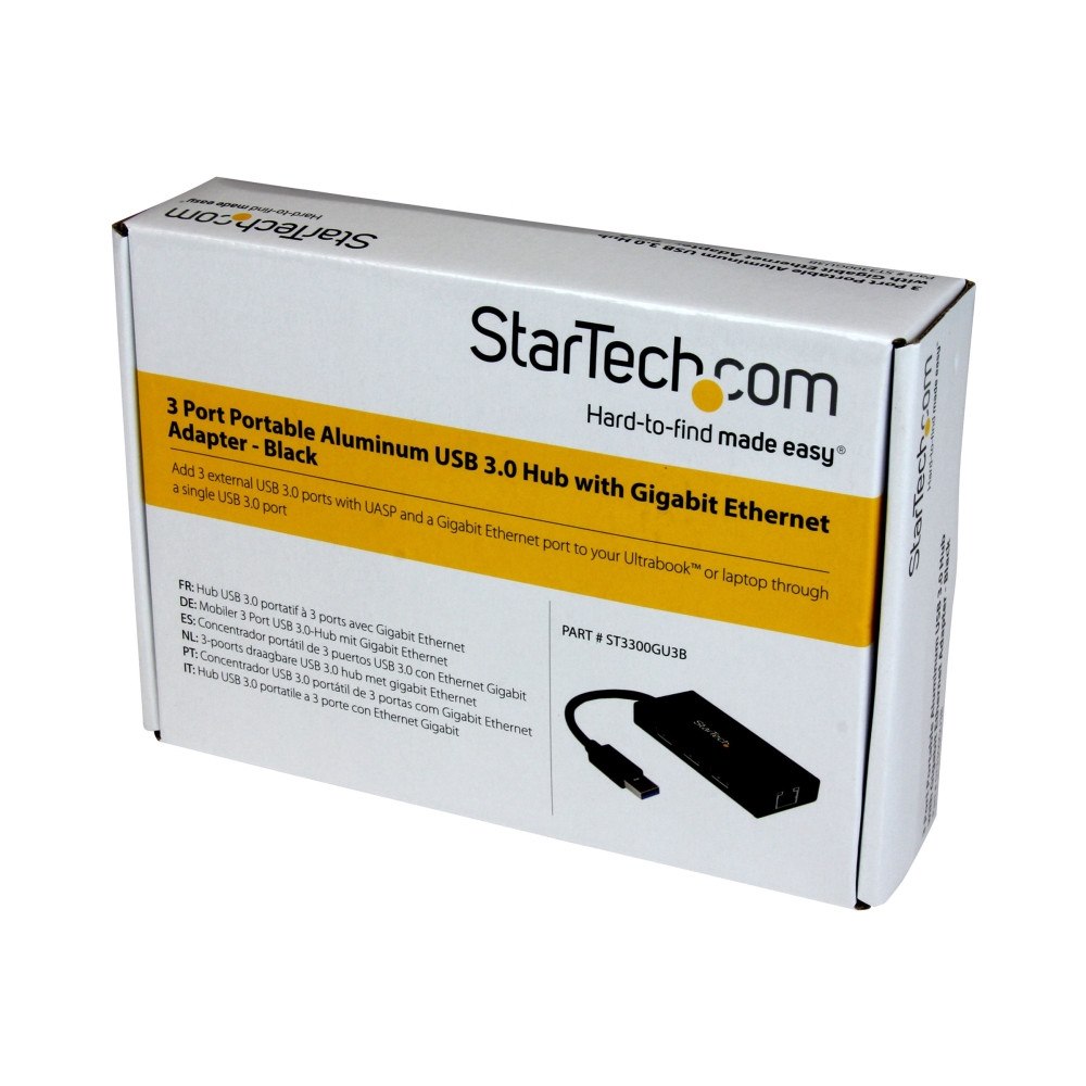 StarTech.com StarTech.com Bärbar USB 3.0-hubb med 3 portar plus Gigabit E...