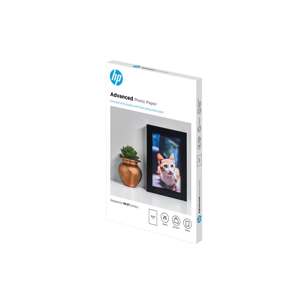 HP HP Advanced Glossy Photo Paper - fotopapper - blank - 25 ark - 100 x 150 mm - 250 g/m²