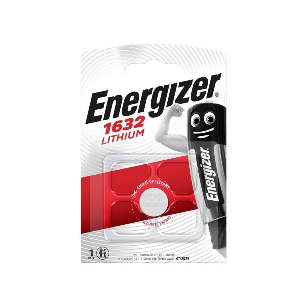 ENERGIZER Knappcellsbatteri, Energizer® CR1632, litium, 3 V, HxØ: 3,2...
