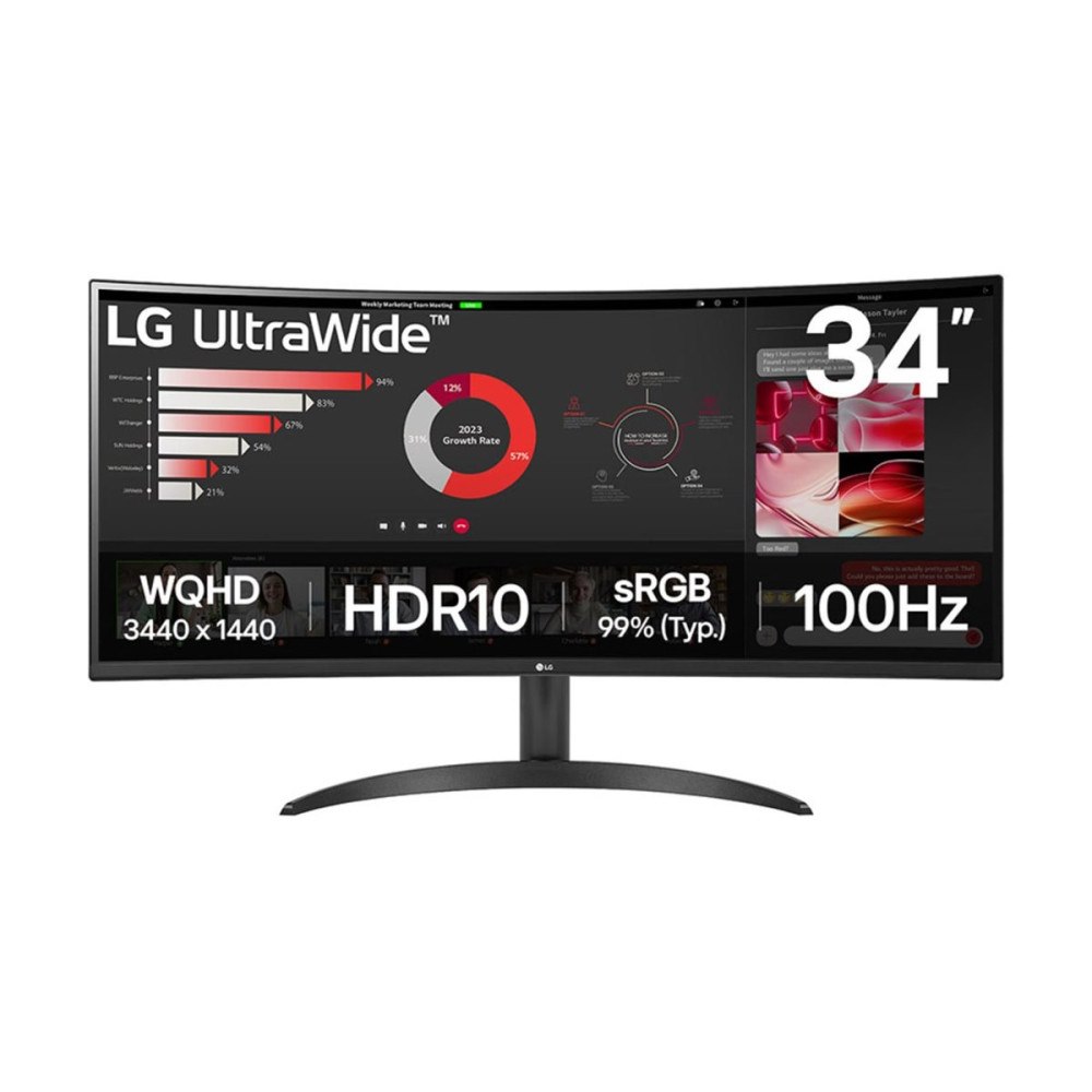 LG LG UltraWide 34WR50QK-B - LED-skärm - böjd - 34" - HDR