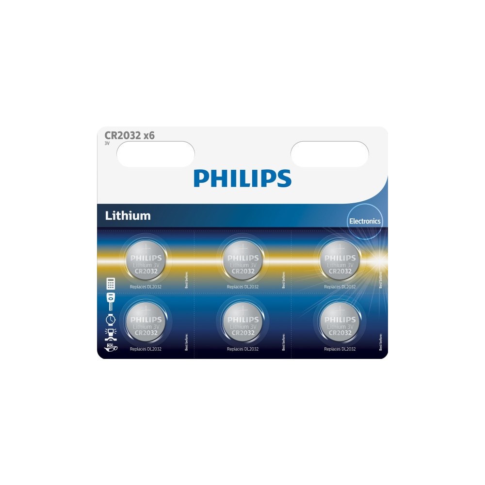 Philips Philips Minicells CR2032P6 batteri - 6 x CR2032 - Li