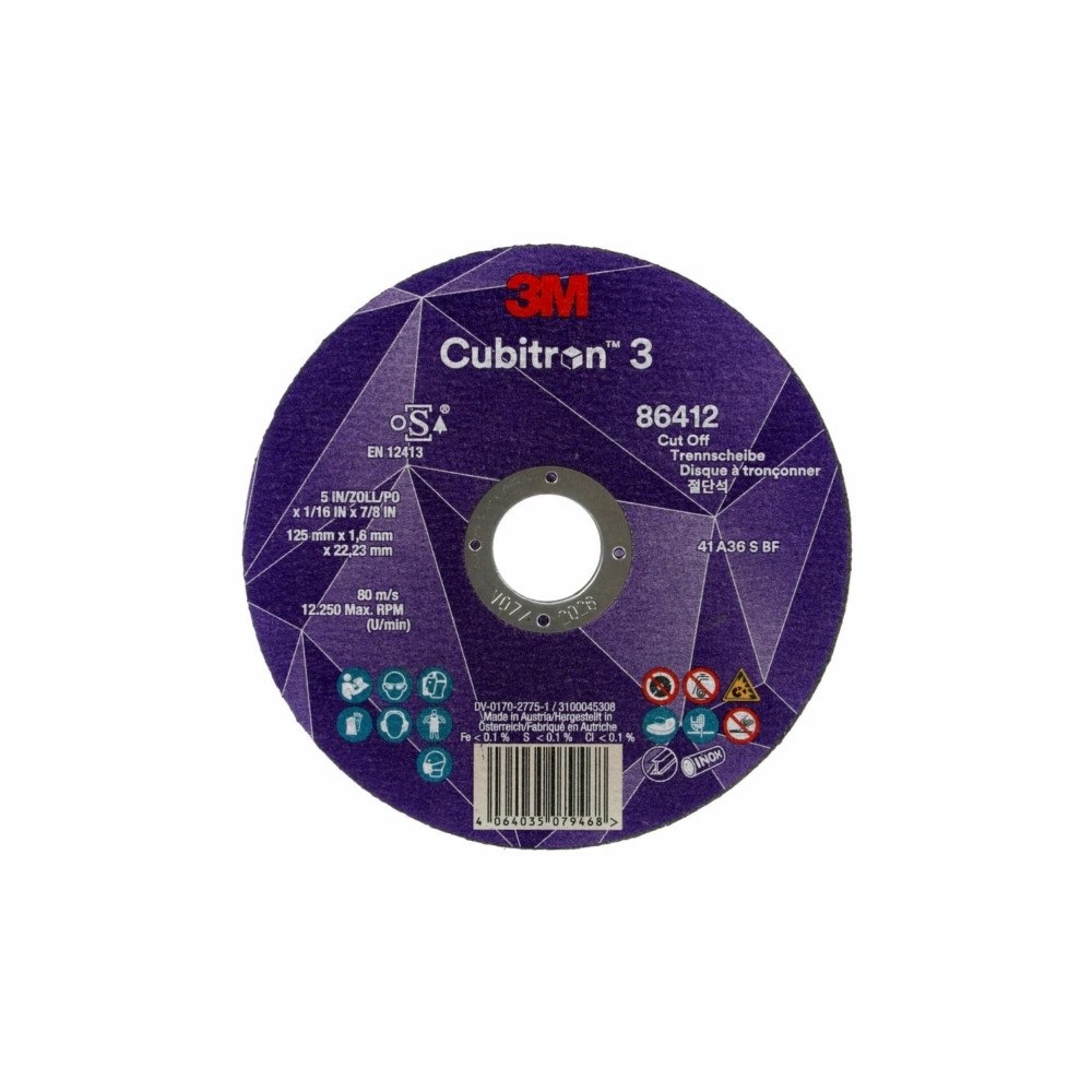 3M 3M 86412, kapskiva, metall, keramisk fiber, 12250 rpm, rund,...