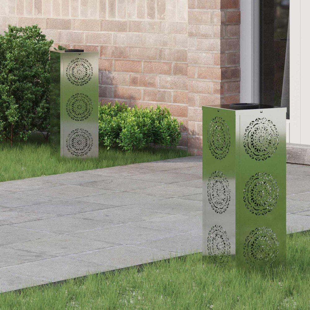 vidaXL Solar LED Stig Ljus 2 pcs Galvaniserad Galvaniserad