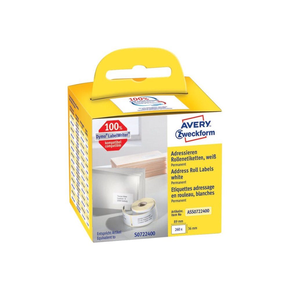 AVERY Avery Zweckform - rektangulära etiketter - 260 etikett (er) - 36 x 89 mm