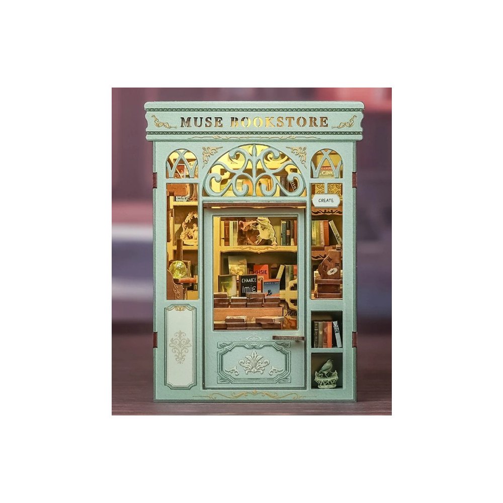 Cutebee Mini Book Nook Muse Bookstore