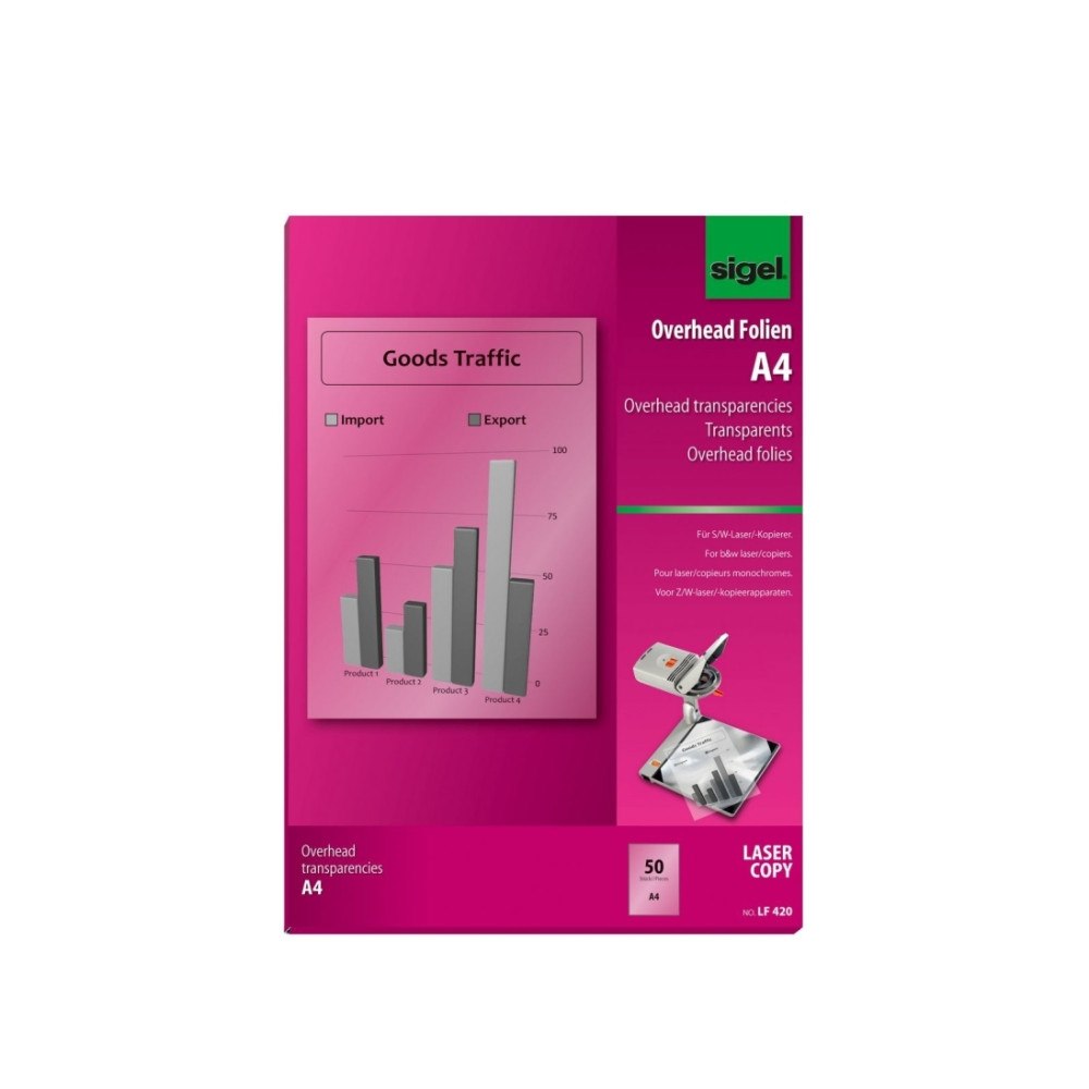 Sigel Sigel LF420, Transparent, laser, A4 (210×297 mm), 100 um, 50...