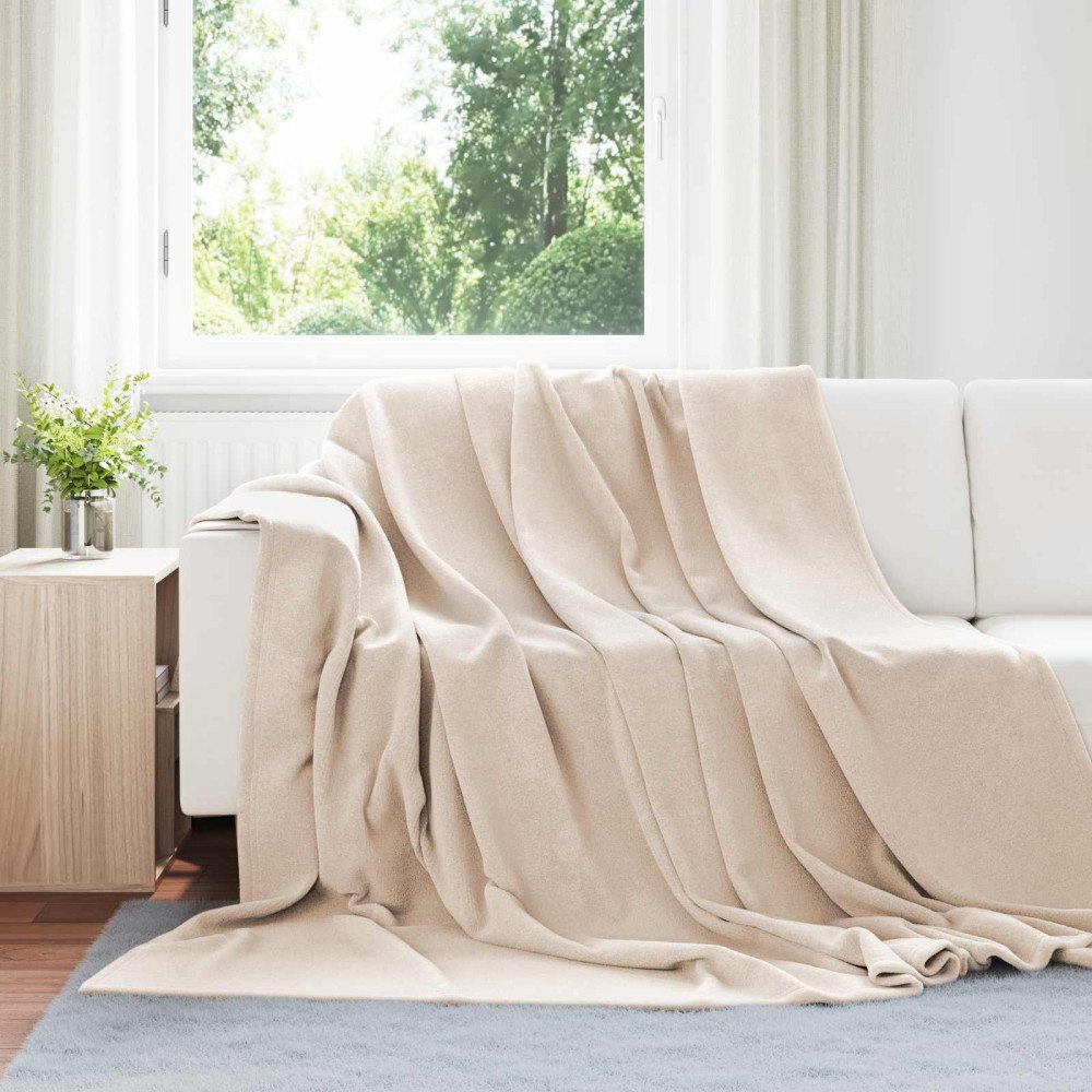 vidaXL Kastfilt Beige 220 x 240 cm Fleece