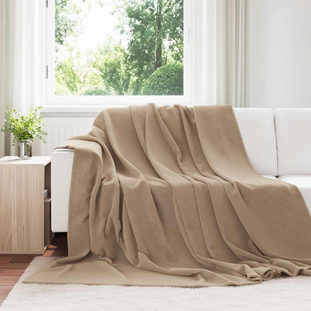 vidaXL Kastfilt Kamel 220 x 240 cm Fleece