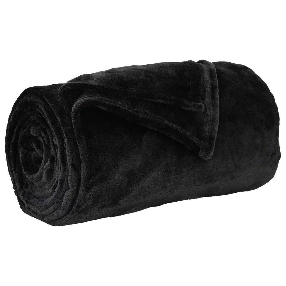 vidaXL Kastfilt Svart 130 x 150 cm Fleece