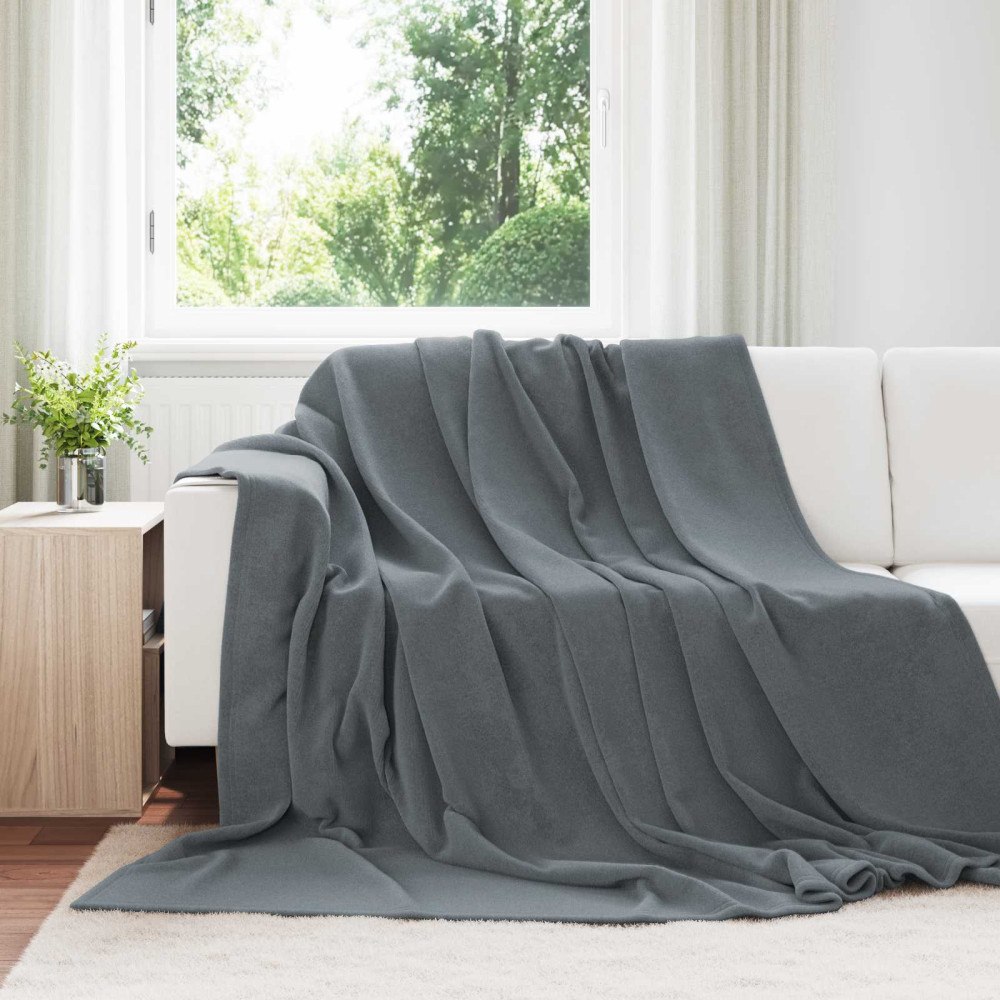 vidaXL Filtar 6 pcs Mörkgrå 220 x 240 cm Fleece