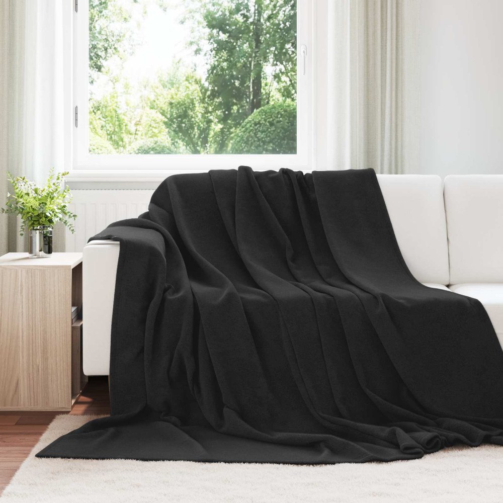 vidaXL Filtar 6 pcs Svart 220 x 240 cm Fleece