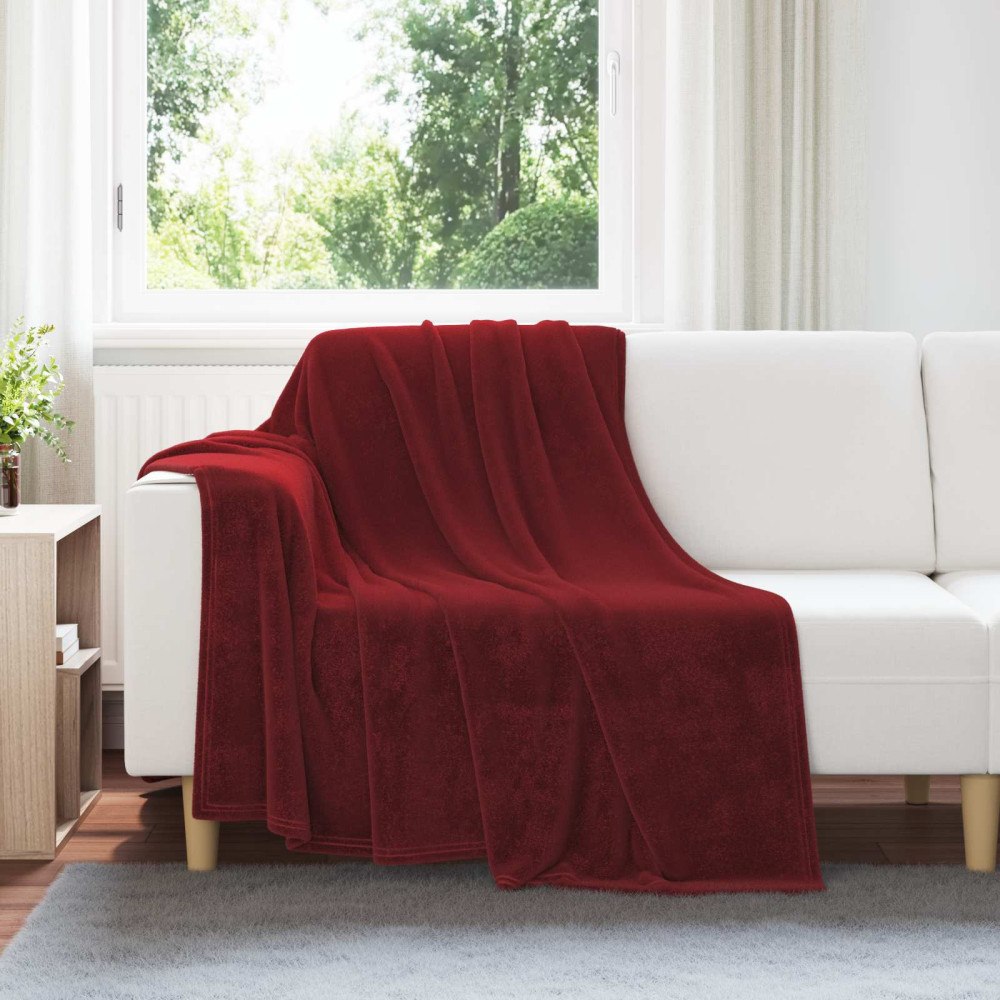 vidaXL Filtar 6 pcs Bordeaux Röd 150 x 200 cm Fleece