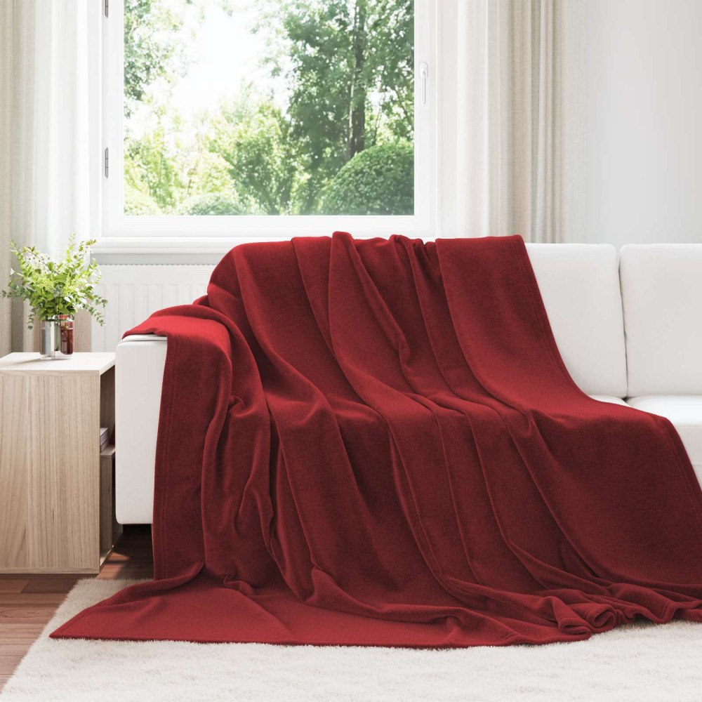 vidaXL Filtar 6 pcs Bordeaux Röd 220 x 240 cm Fleece