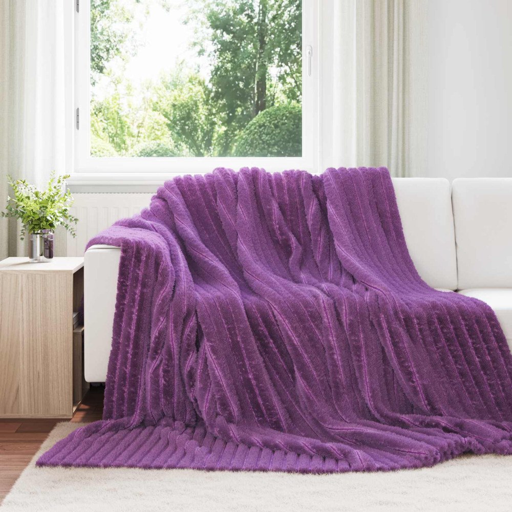 vidaXL Kastfilt Lila 240 x 220 cm Fleece