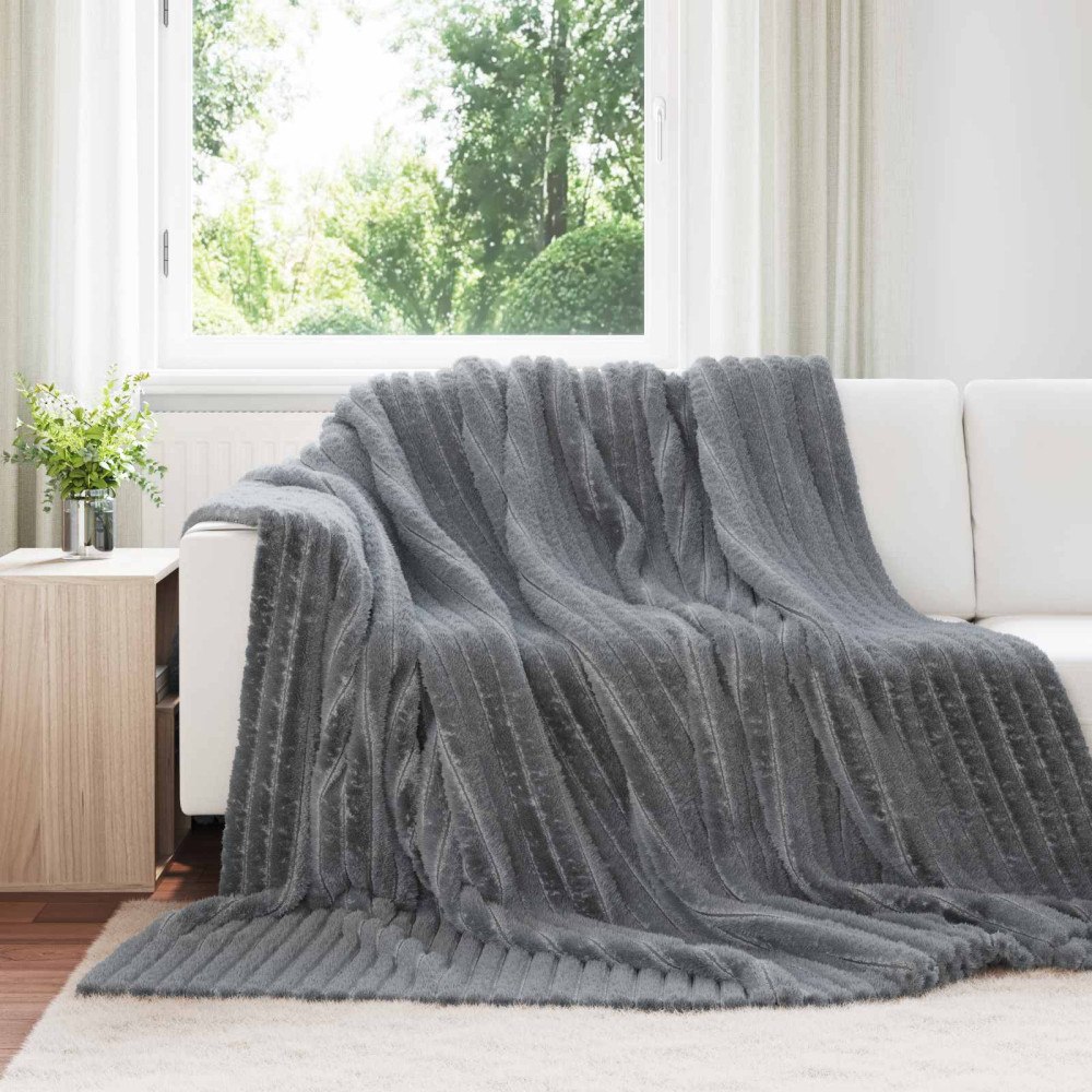 vidaXL Filtar 6 pcs Mörkgrå 270 x 240 cm Fleece