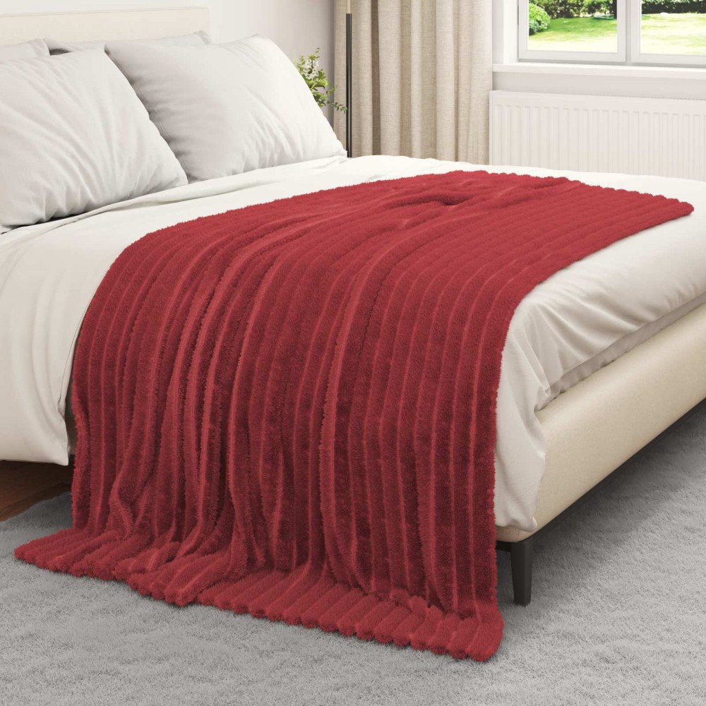 vidaXL Filtar 6 pcs Bordeaux Röd 200 x 150 cm Fleece