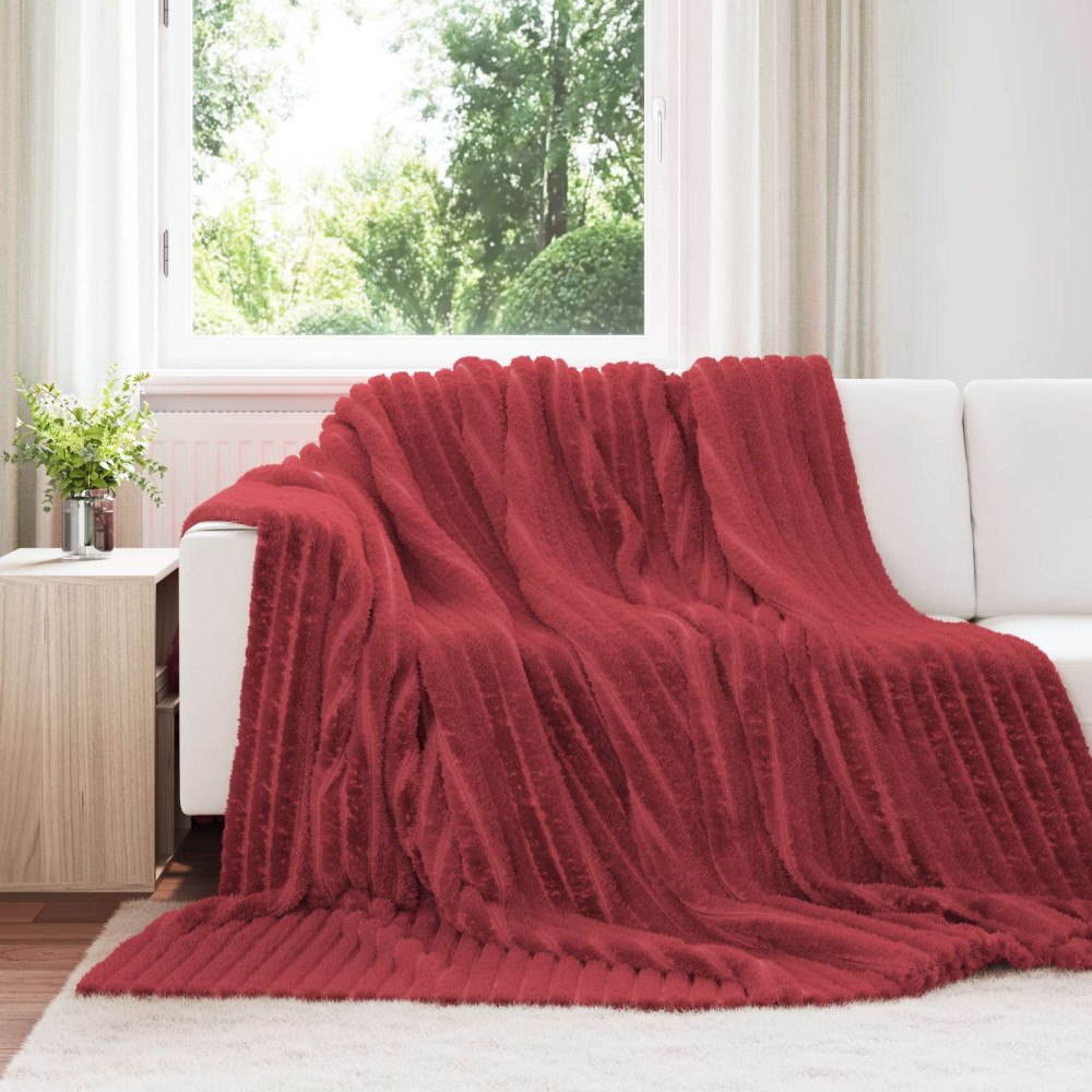 vidaXL Filtar 6 pcs Bordeaux Röd 240 x 220 cm Fleece