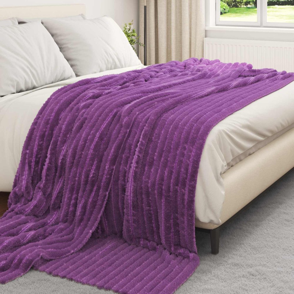 vidaXL Filtar 6 pcs Lila 270 x 240 cm Fleece