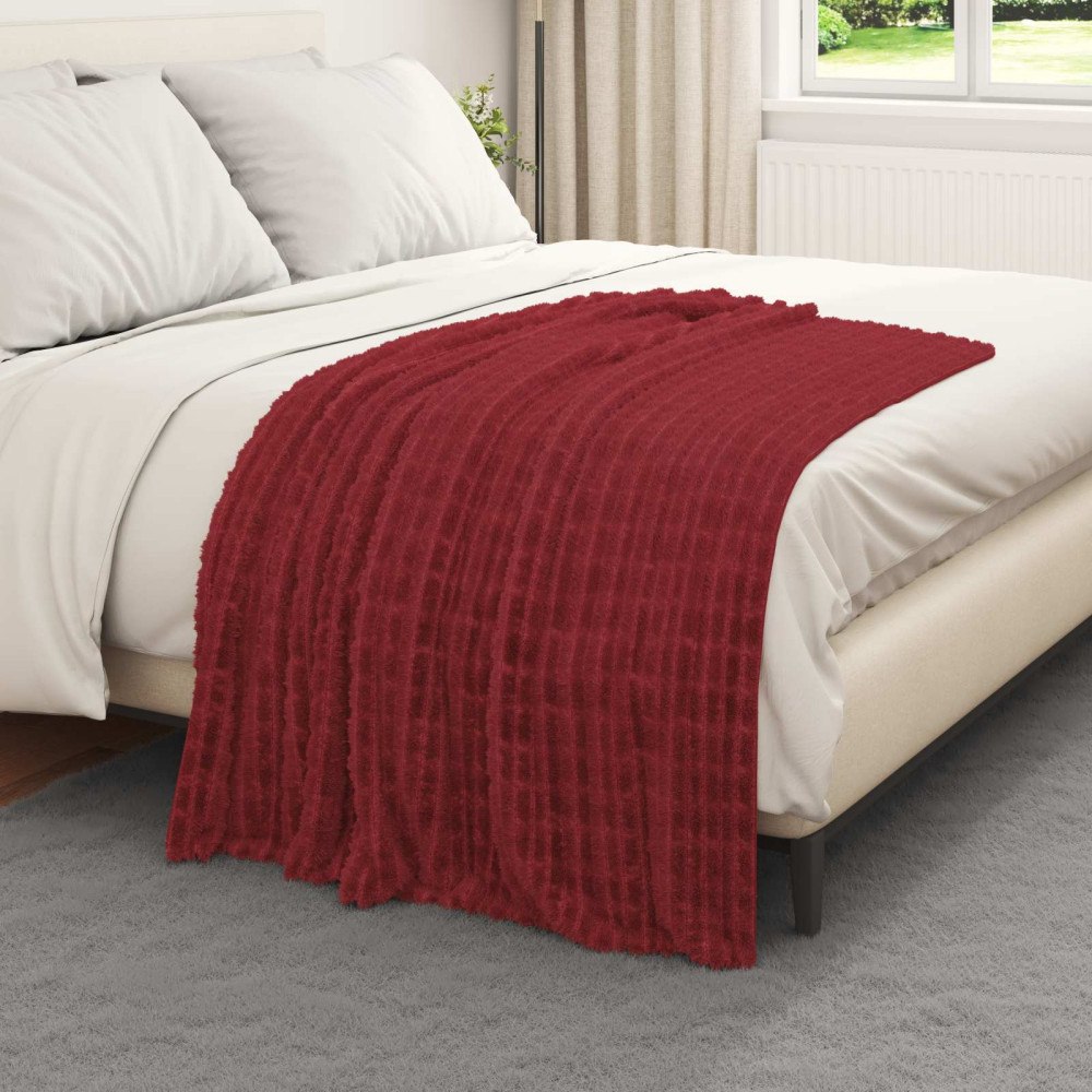 vidaXL Kastfilt Bordeaux Röd 150 x 130 cm Fleece