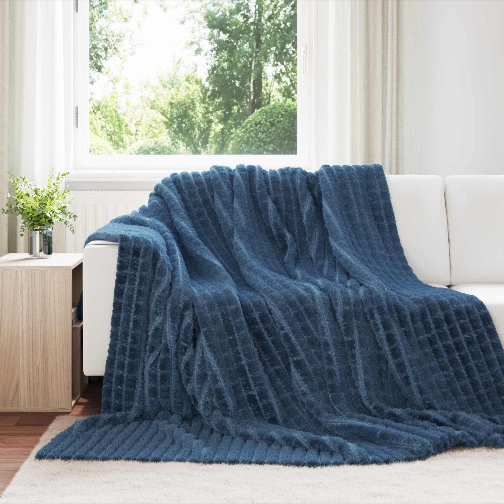 vidaXL Filtar 6 pcs Mörkblå 270 x 240 cm Fleece