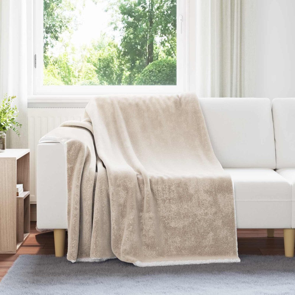 vidaXL Kastfilt Beige 150 x 200 cm Fleece