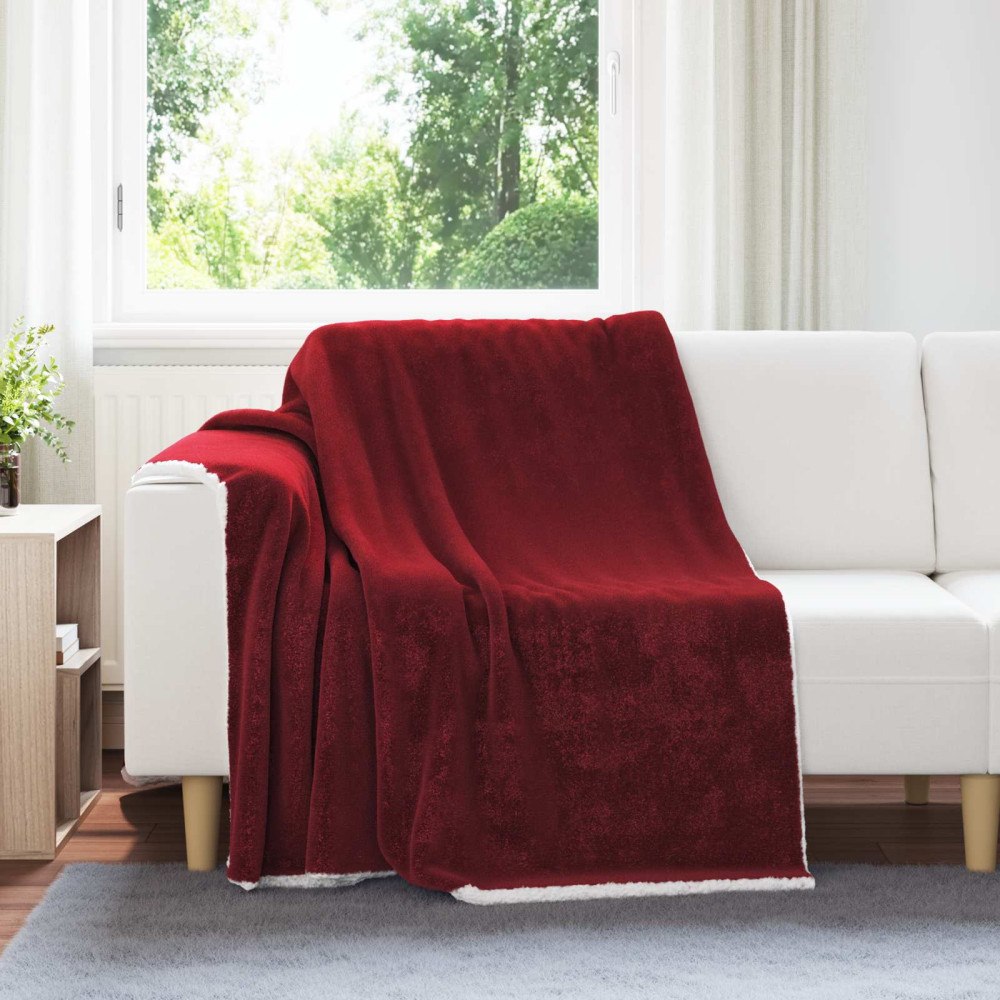 vidaXL Kastfilt Bordeaux Röd 150 x 200 cm Fleece