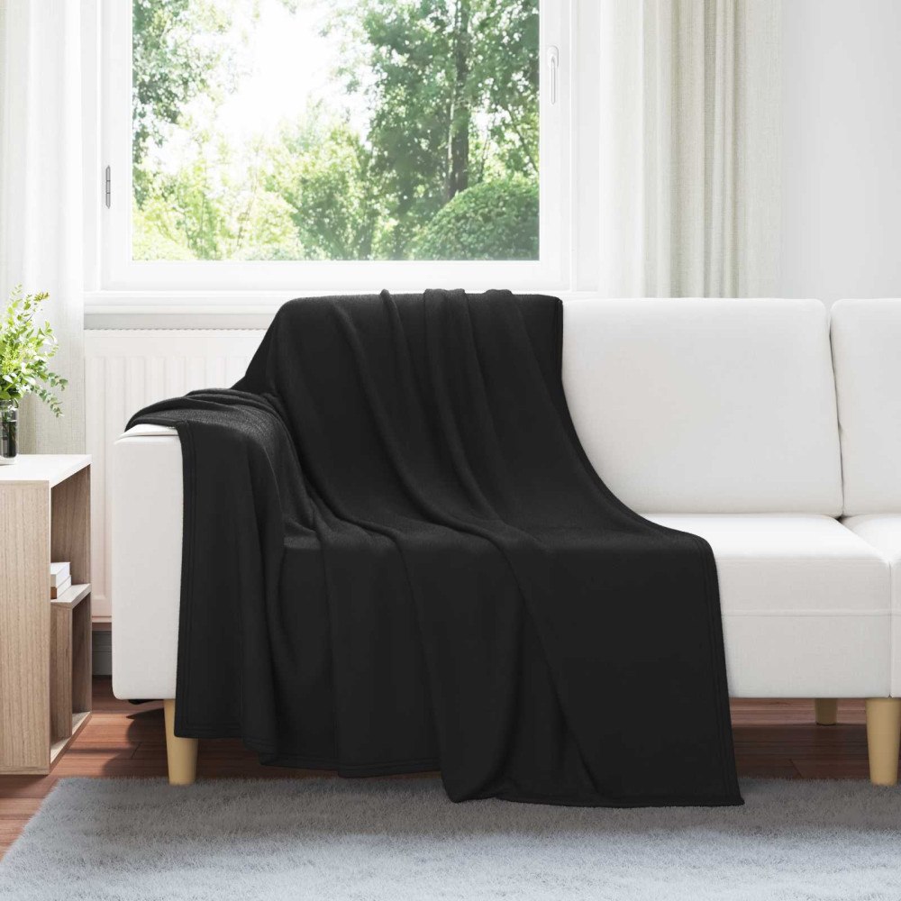 vidaXL Kastfilt Svart 200 x 150 cm Fleece