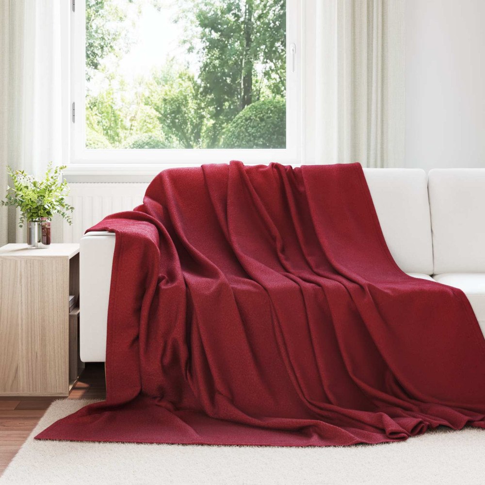 vidaXL Kastfilt Bordeaux Röd 270 x 240 cm Fleece
