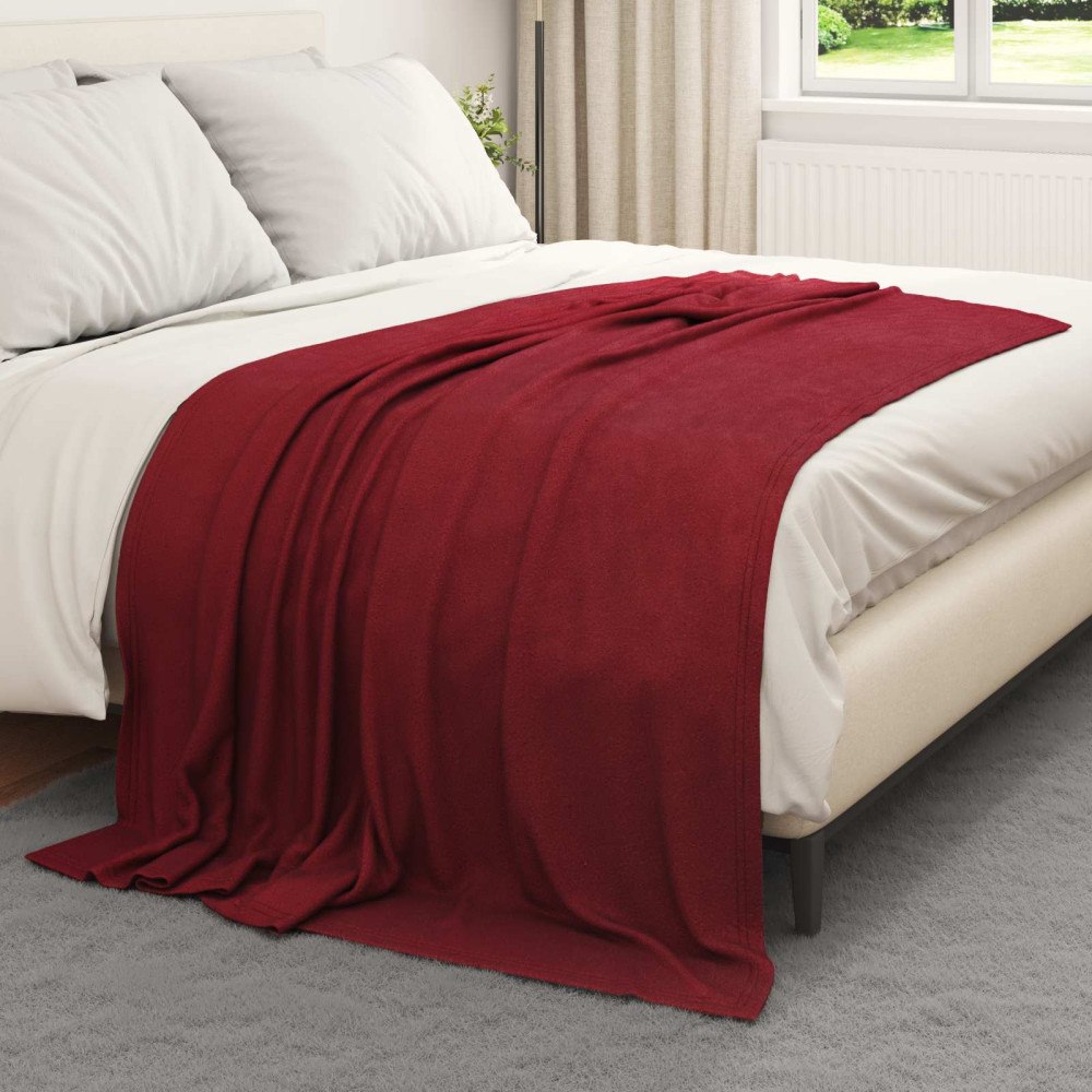 vidaXL Filtar 6 pcs Bordeaux Röd 200 x 150 cm Fleece