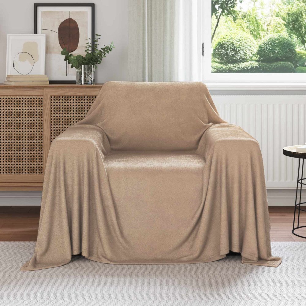 vidaXL Kastfilt Kamel 210 x 140 cm Fleece