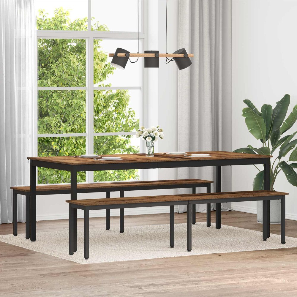 vidaXL bänk Gammalt trä 200 x 35 x 45 cm Konstruerat trä