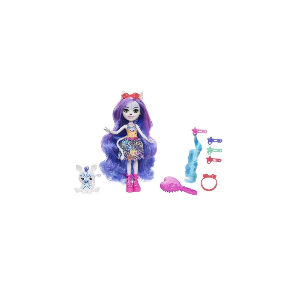 Enchantimals Enchantimals Glam Party ZEMIRAH ZEBRA och GRAINY-docka, Mode...