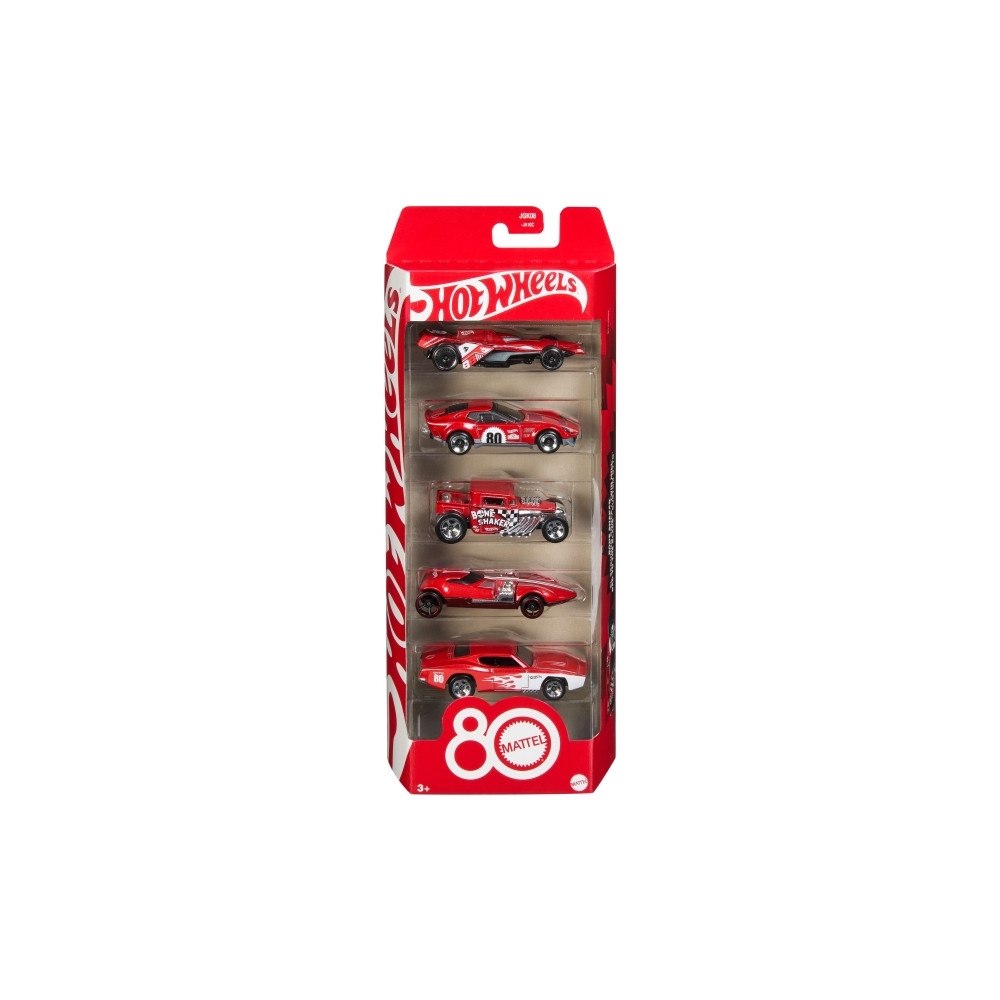 Hot Wheels Hot Wheels Core Mattel 80-årsjubileum, 5-pack med leksaksbil...