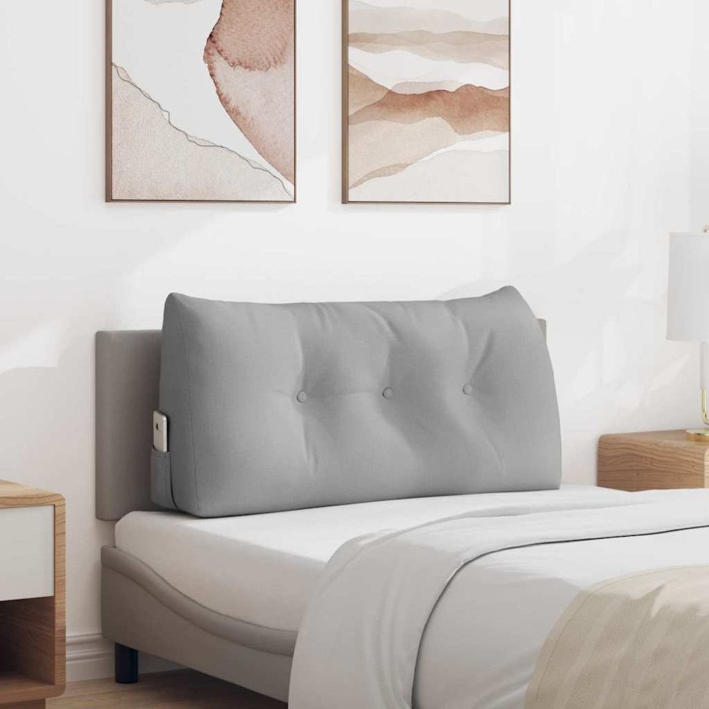 vidaXL Ryggkudde Moln Grå 100 x 24 x 50 cm tyg