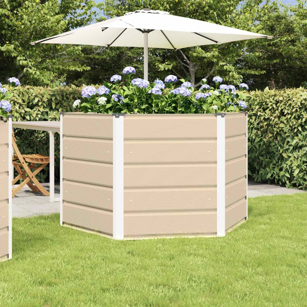 vidaXL Planteringskärl Elfenben 129 x 129 x 75 cm Stål