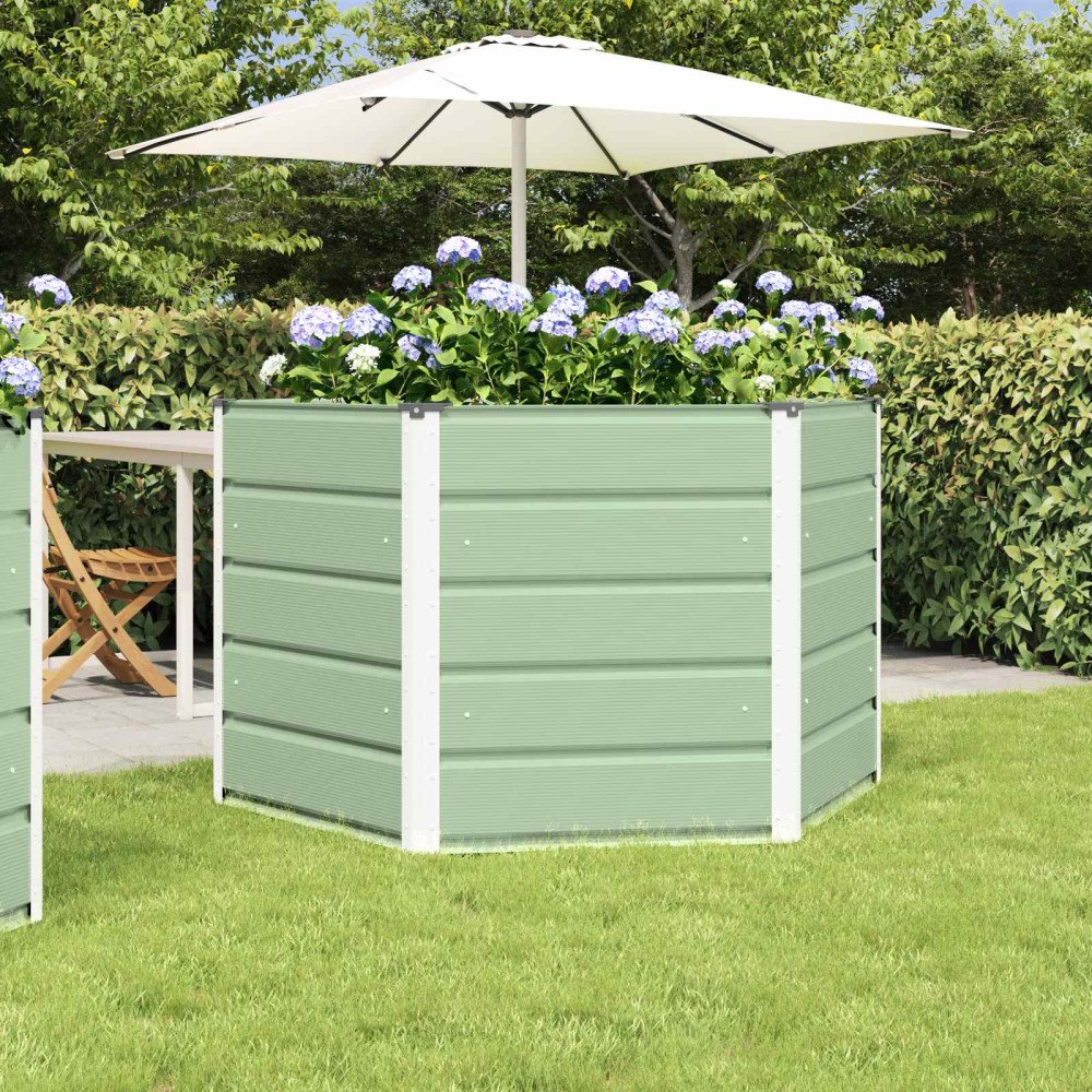 vidaXL Planteringskärl Pastellgrön 129 x 129 x 75 cm Stål