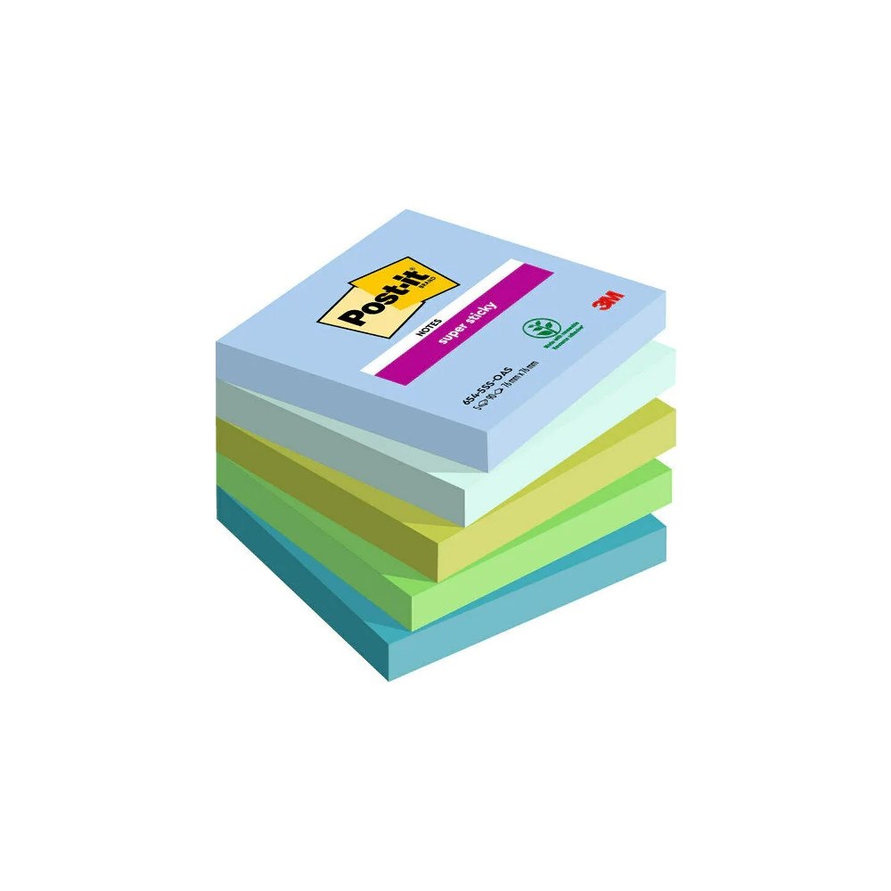 Post-it Post-It 654-5SS-OAS, Torg, Blå, Grön, papper, 76 mm, 76 mm,...