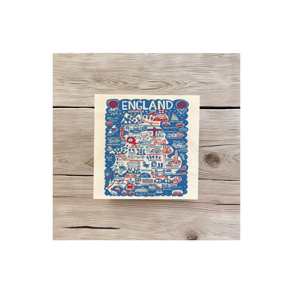 The Sugar Shed Julia Gash Wooden Coaster - England