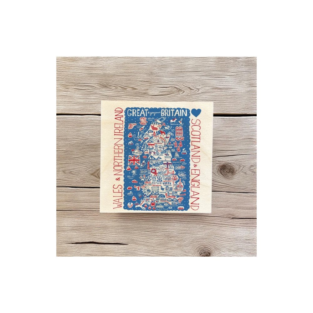 The Sugar Shed Julia Gash Wooden Coaster - Great Britain