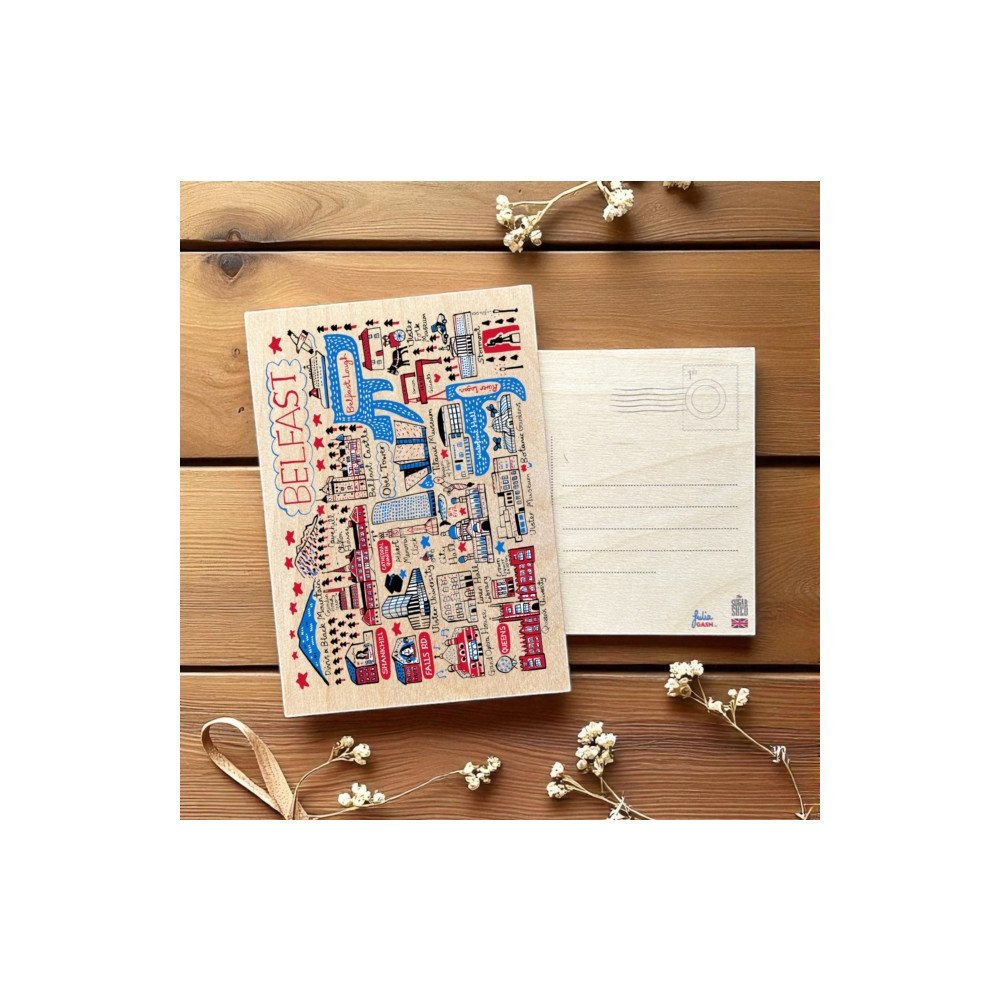 The Sugar Shed Julia Gash Wooden Postcard - Belfast