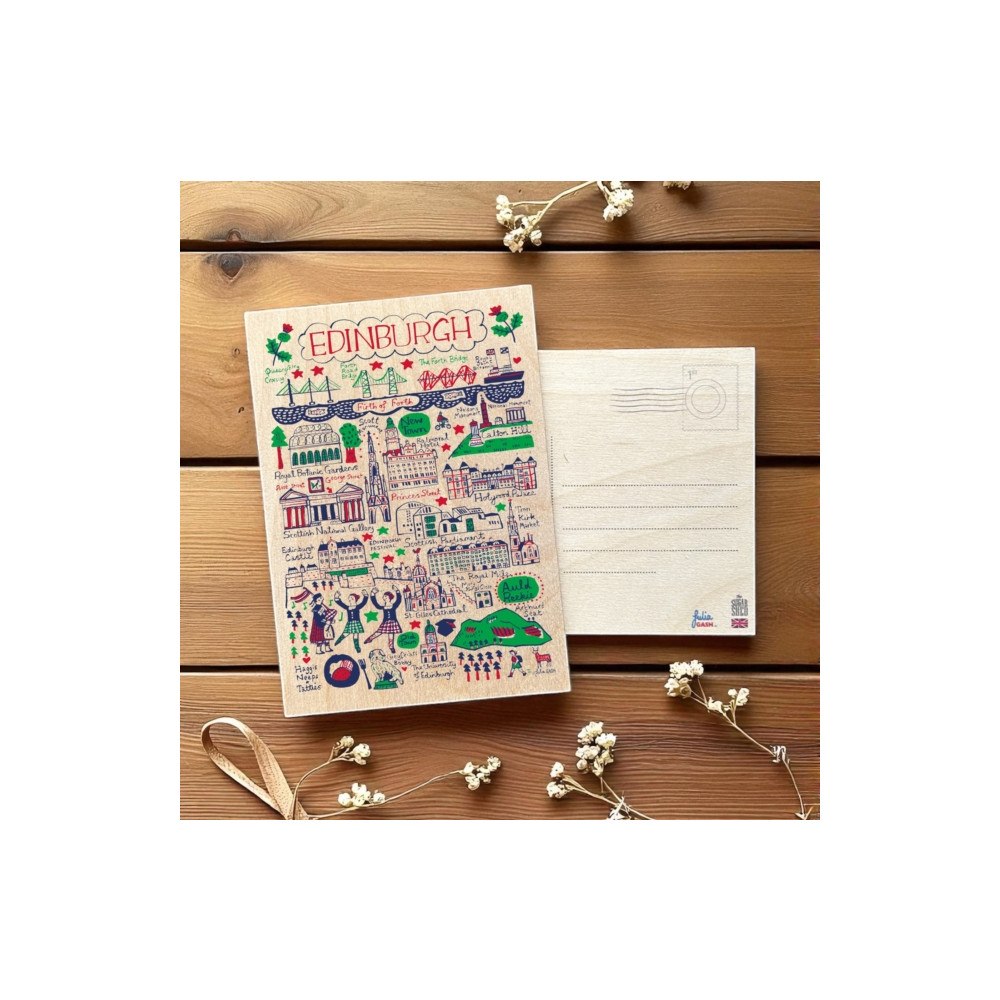 The Sugar Shed Julia Gash Wooden Postcard - Edinburgh