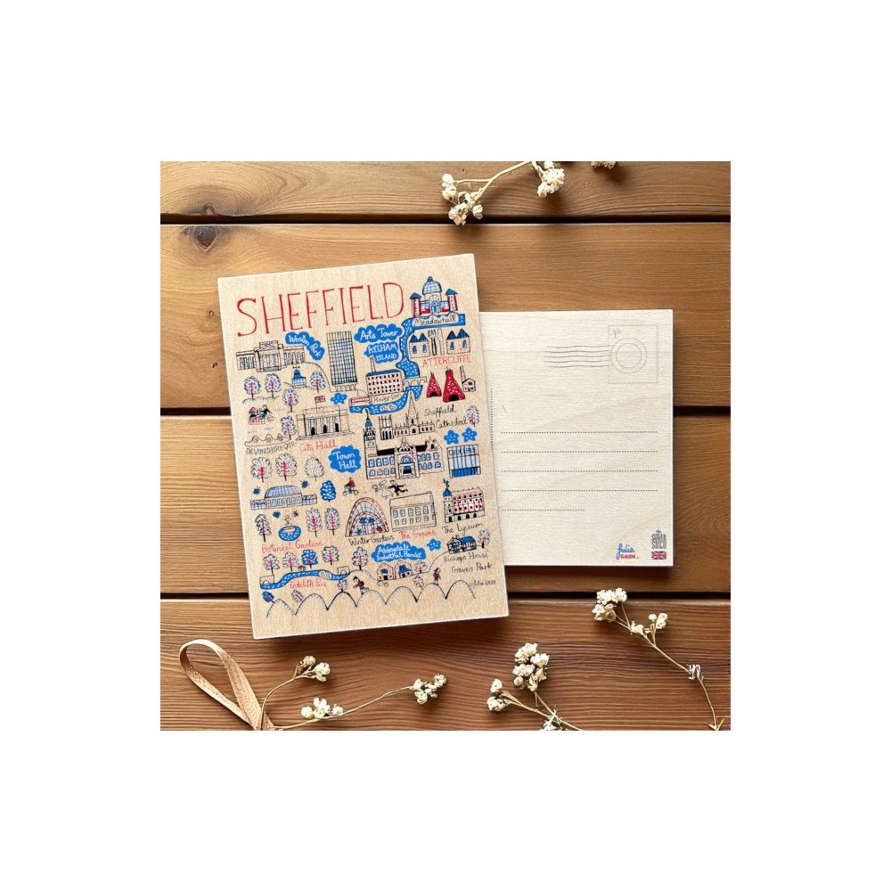The Sugar Shed Julia Gash Wooden Postcard - Sheffield