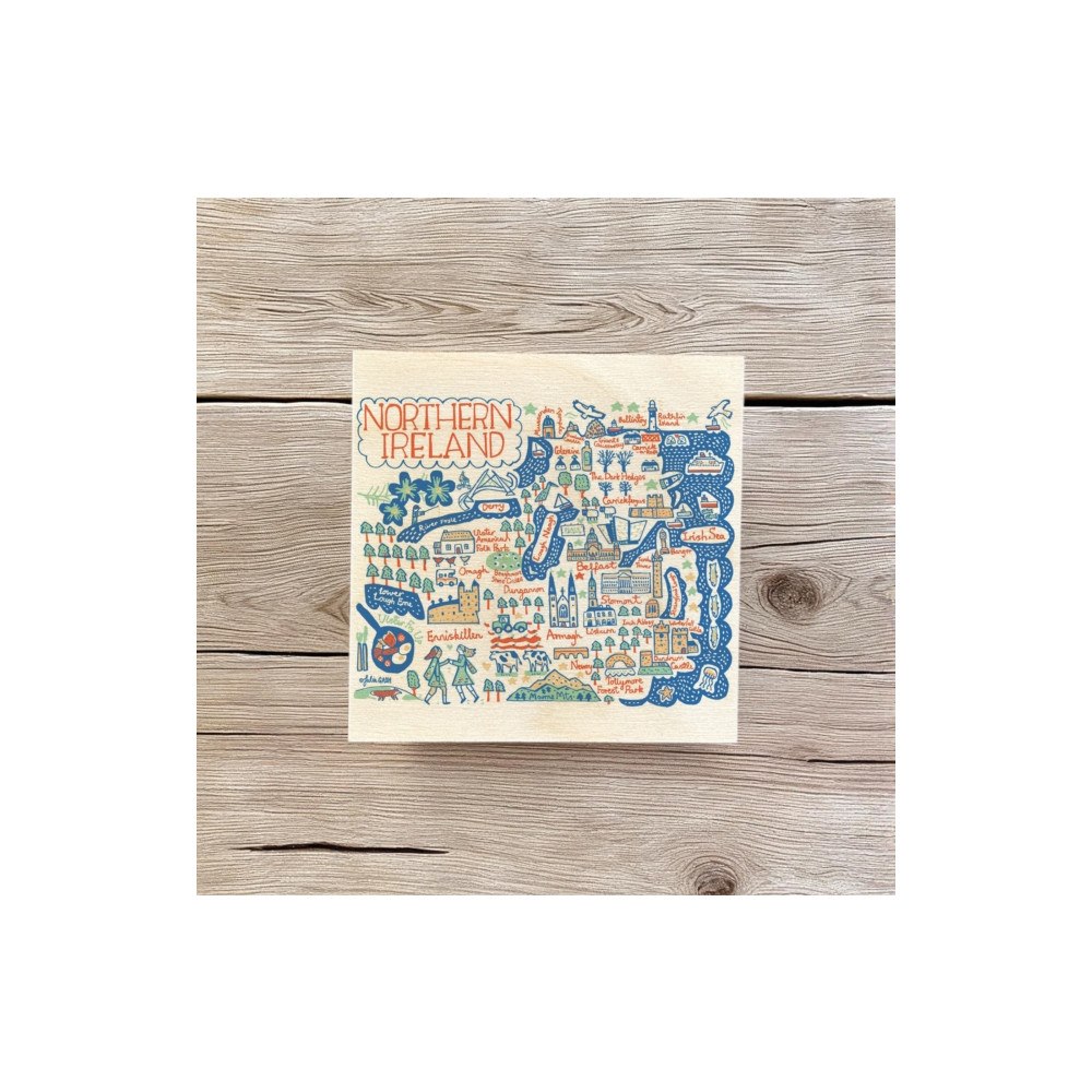 The Sugar Shed Julia Gash Wooden Coaster - Northern Ireland