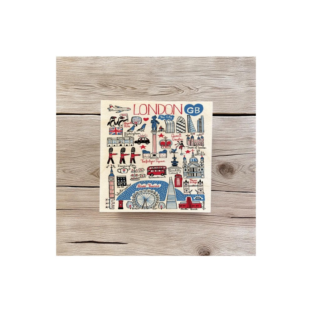 The Sugar Shed Julia Gash Wooden Coaster - London