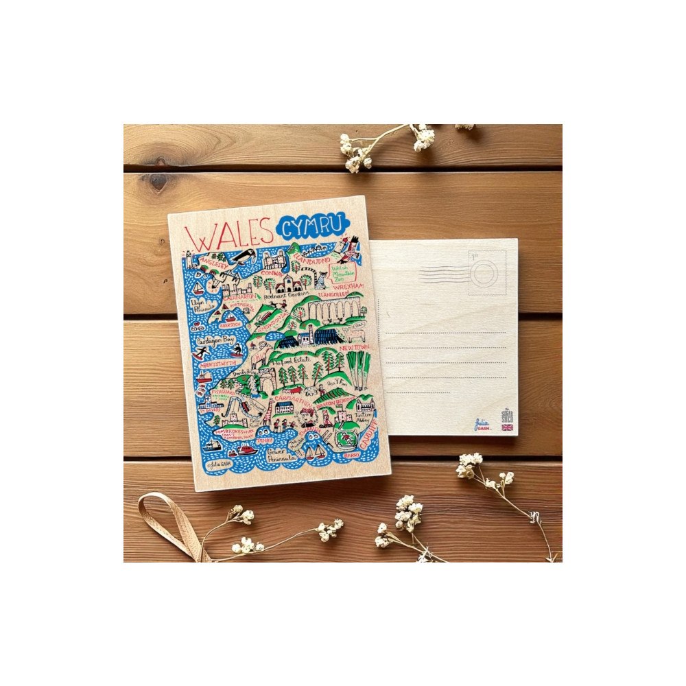The Sugar Shed Julia Gash Wooden Postcard - Wales
